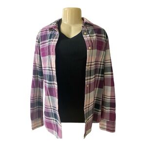 The North face plaid button up shirt size L